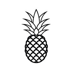 Fototapeta premium silhouette line art of a pineapple vector illustration