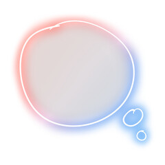 Glowing neon speech balloon design element