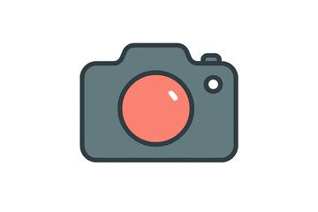 Stylized compact digital camera icon for photography and technology concepts