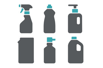 Collection of various household cleaning product bottles and containers