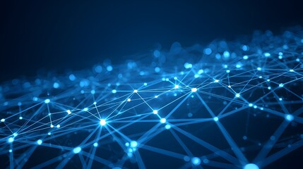 Cyber Technology Background with Glowing Digital Nodes