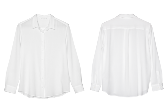 Png white blouse mockup women's casual apparel