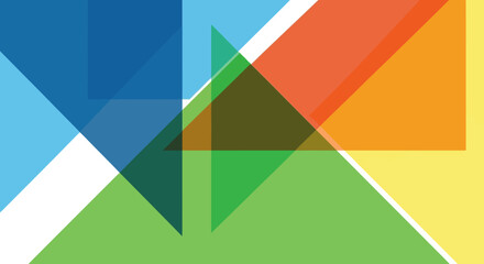 Overlapping geometric shapes in vibrant colors create a visually stunning pattern abstract design