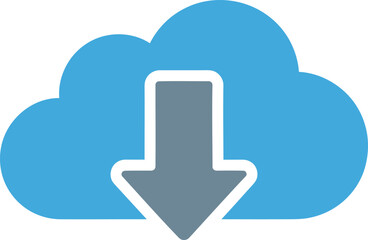 Obraz premium Cloud Download Icon Digital Data Transfer Concept.