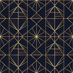 Luxury Gold Geometry. Seamless pattern.