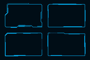 HUD screen digital interface contol panel blue frame technology
