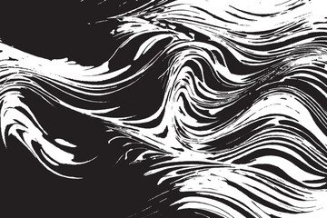 Abstract Black and White Liquid Wave Flow Design
