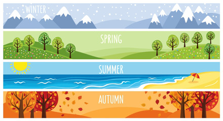 Illustrative depiction showcasing the progression of four distinct seasons transitions