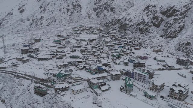 Chitkul Snow Drone Shot