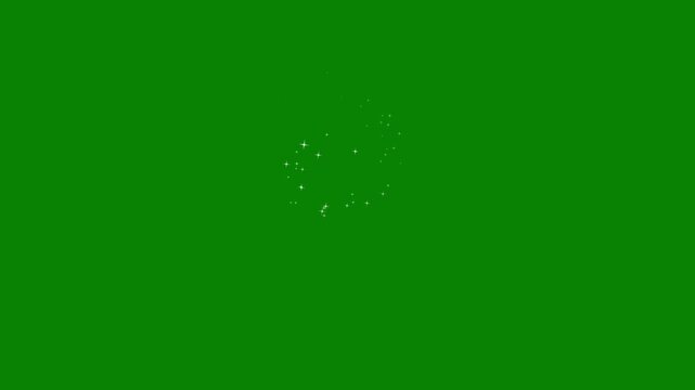 White glowing twinkling glitter star, magic sparkles glitter line stars, fairy dust wand glitter stars trail overlay, magic sparkles glitter line stars on green screen background. 4k video