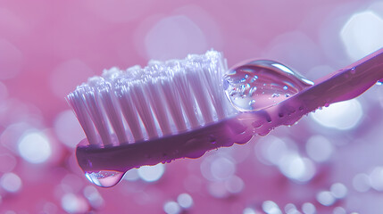 A toothbrush with water droplets on it. 