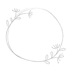 Leafy doodle frame design element