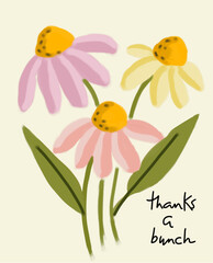 Floral Thank You Hand-Drawn Flowers and Gratitude