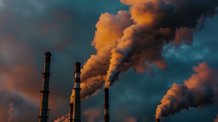 Industrial Pollution & Environmental Impact: Smokestacks, Smog, and Global Warming in City Skies