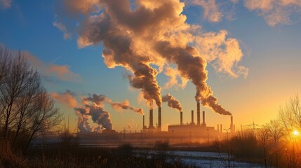 Industrial Pollution & Environmental Impact: Smokestacks, Smog, and Global Warming in City Skies