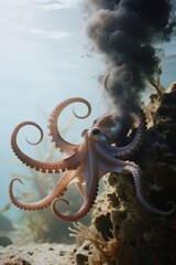 Obraz premium Underwater Ocean Scene with Marine Life