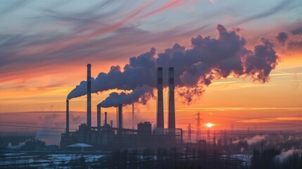 Industrial Pollution & Environmental Impact: Smokestacks, Smog, and Global Warming in City Skies