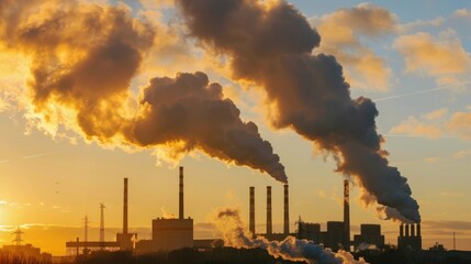 Industrial Pollution & Environmental Impact: Smokestacks, Smog, and Global Warming in City Skies