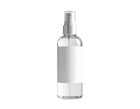 White airless cosmetic pump bottle, minimalist skincare design