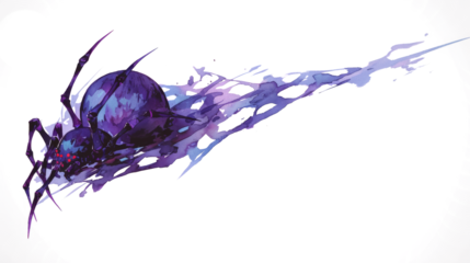 Black spider formed from smoky wisps