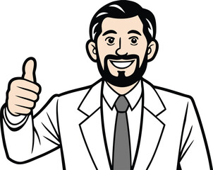 Businessman with Thumbs Up Illustration