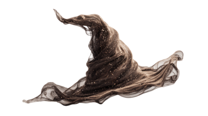 Black witch hat with swirling smoky aura