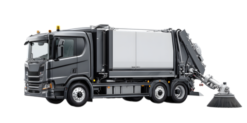 Street Sweeper Truck with Extended Brush Arm vehicle