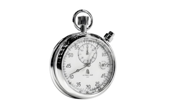Vintage Silver Stopwatch on Black Background metal