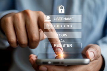 Secure mobile login authentication on smartphone for username password and account registration access