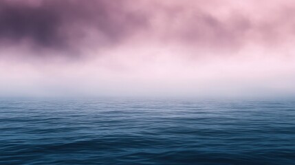Obraz premium Misty Sea, Pink Skies, Calm Ocean
