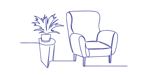 Fototapeta premium Furniture line art