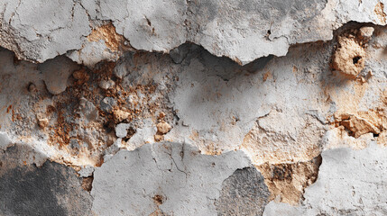 Cracked and weathered wall texture with exposed layers and rough details.