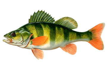 Yellow Perch Fish Illustration aquatic freshwater