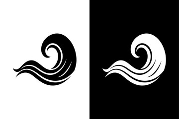 Ocean Wave Icon on White Background, Sea and Water Vector.