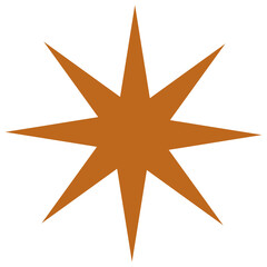 Png sparkling stars icon in flat brown style