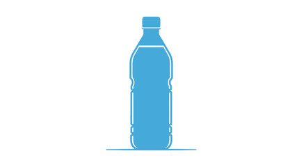 Vivid outline of a plastic water bottle, isolated against a pristine white canvas showing hydration