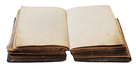 Vintage Open Book with Blank Pages