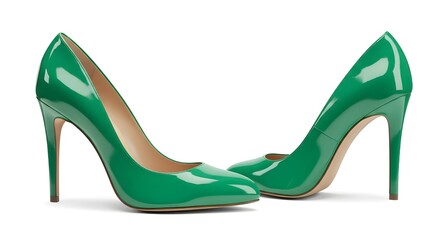 Green high heels.