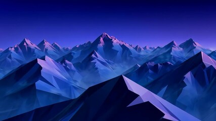 Low-poly mountains under a twilight sky - Powered by Adobe