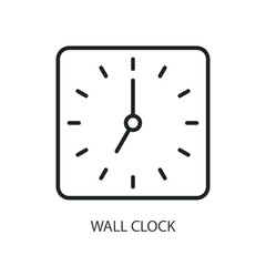 Wall clock thin line vector icons.