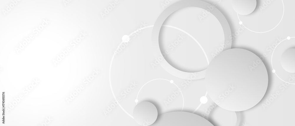 Canvas Prints modern white and gray circle gradient trendy background