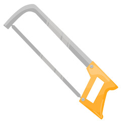 Hacksaw with Yellow Handle Illustration