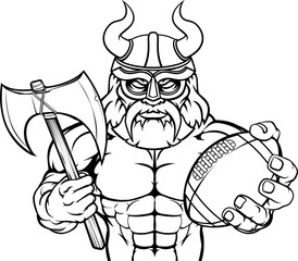 Obraz premium Viking American Football Sports Mascot
