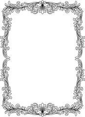Filigree Heraldic Crest Motif Floral Pattern Frame