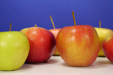 Ripe juicy red and yellow apples