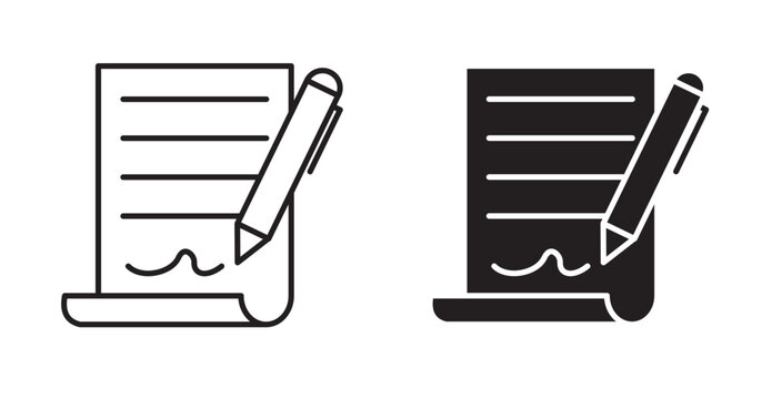 A script icon typically depicts a rolled or unrolled scroll, document, or paper, often with scribbled notation or code symbols, symbolizing written text, programming, or creative writing in UI.