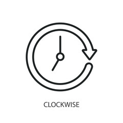 Clockwise thin line vector icons.