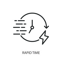 Rapid time thin line vector icons.