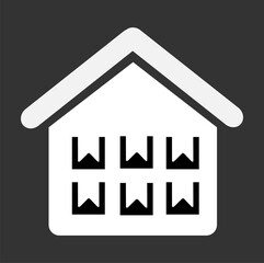 Minimalist Black and White Warehouse Vector Line Art