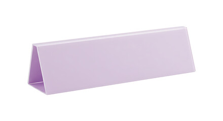 Pastel lavender acrylic curved edge feminine nameplate, minimalist style, front-facing isolated
